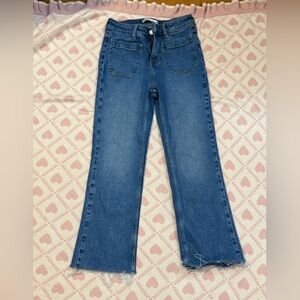 Zara Blue High-Rise Flare Jeans